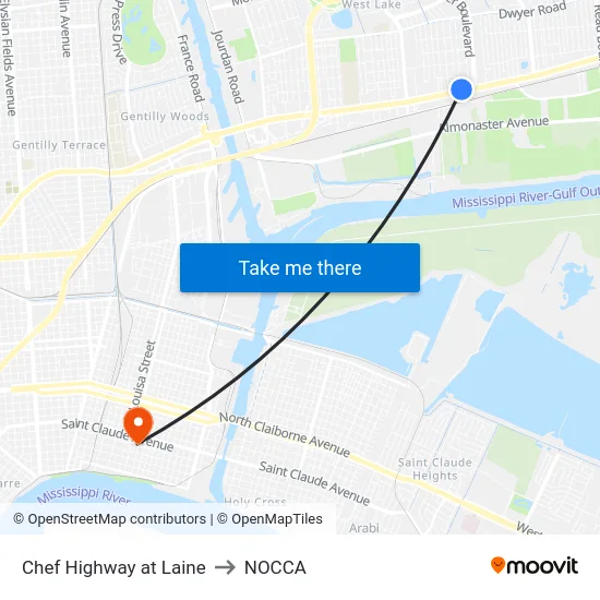 Chef Highway at Laine to NOCCA map