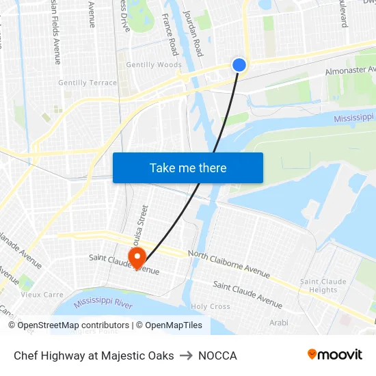 Chef Highway at Majestic Oaks to NOCCA map