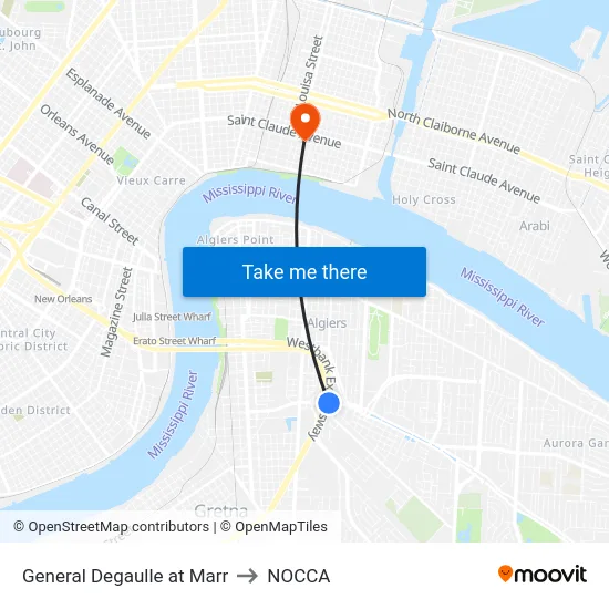 General Degaulle at Marr to NOCCA map