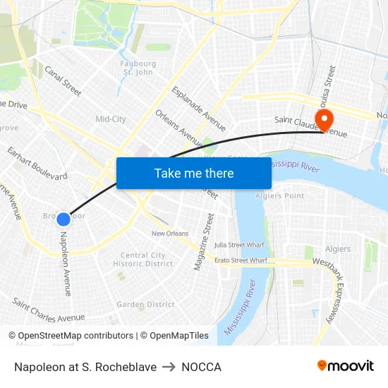 Napoleon at S. Rocheblave to NOCCA map
