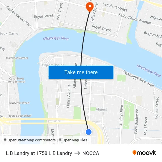 L B Landry at 1758 L B Landry to NOCCA map