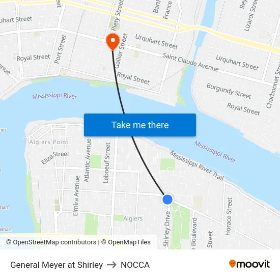 General Meyer at Shirley to NOCCA map