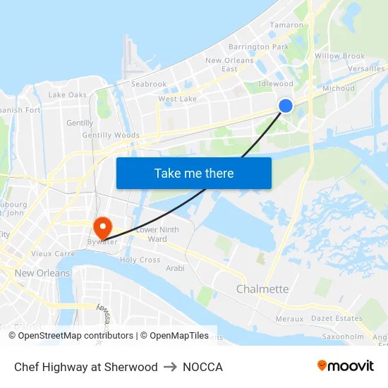 Chef Highway at Sherwood to NOCCA map