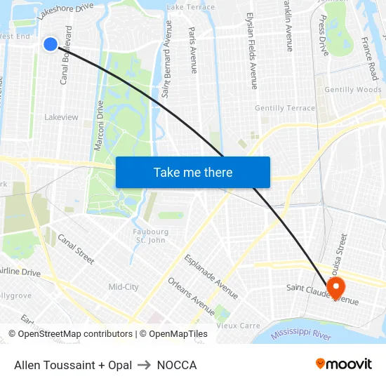 Allen Toussaint + Opal to NOCCA map