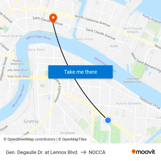 Gen. Degaulle Dr. at Lennox Blvd. to NOCCA map