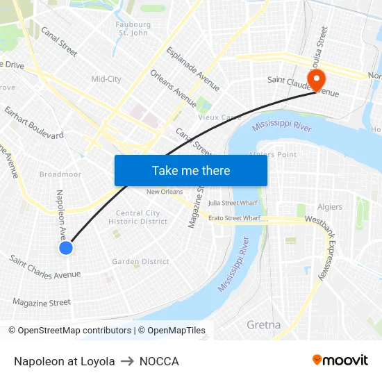 Napoleon at Loyola to NOCCA map