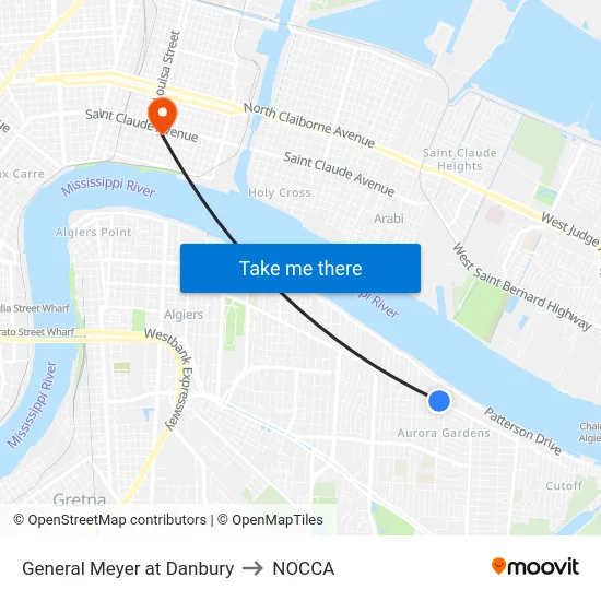 General Meyer at Danbury to NOCCA map