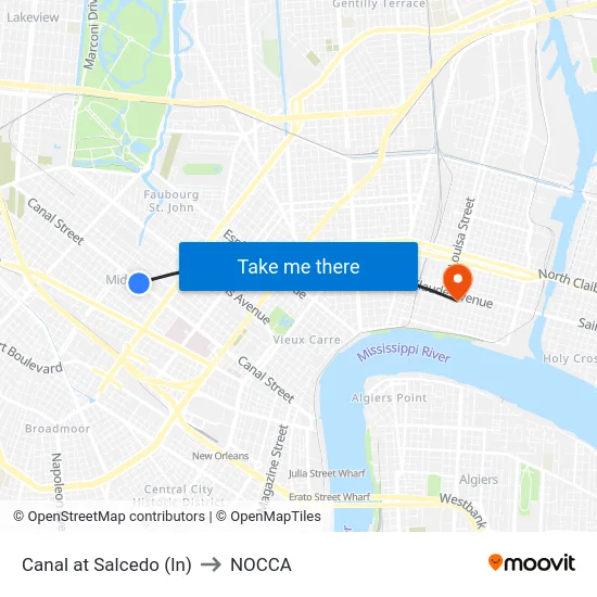 Canal at Salcedo (In) to NOCCA map