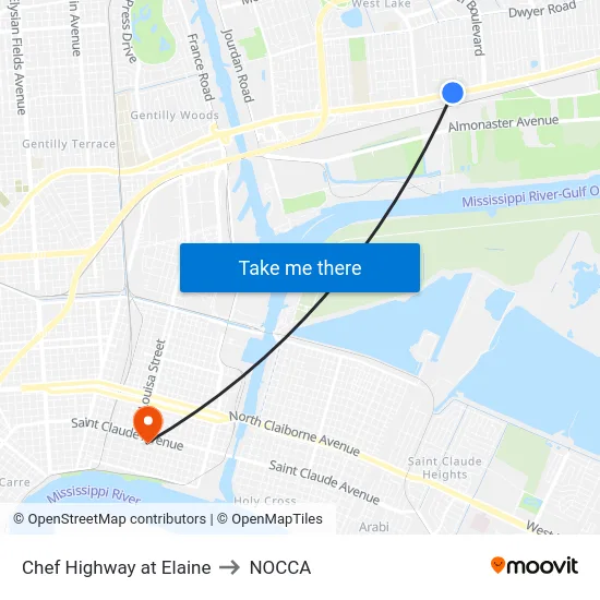 Chef Menteur Hwy. at Werner Dr. to NOCCA map