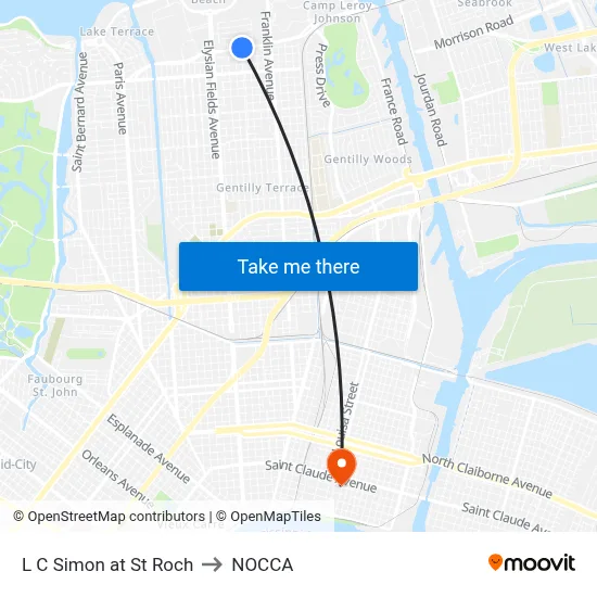 L C Simon at St Roch to NOCCA map