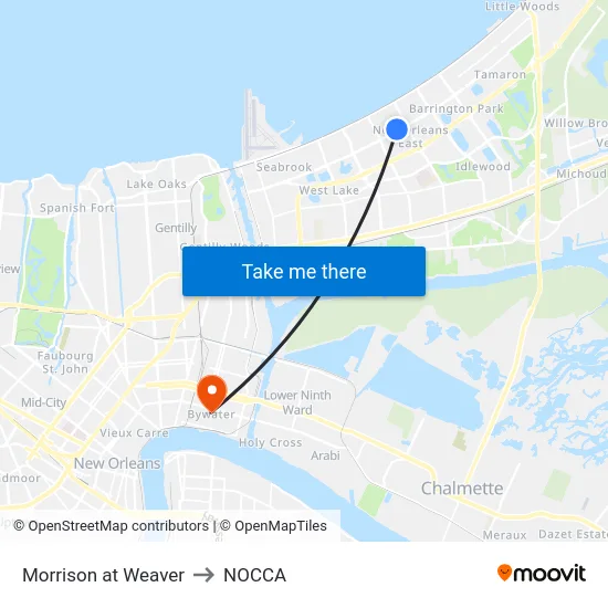 Morrison at Weaver to NOCCA map