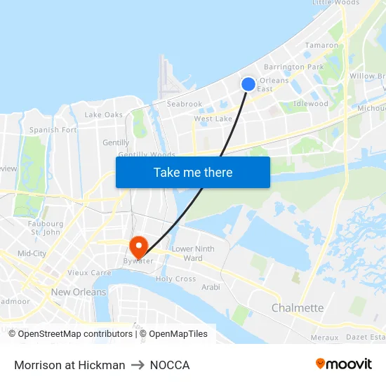 Morrison at Hickman to NOCCA map