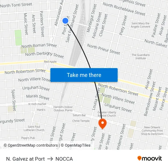 N. Galvez at Port to NOCCA map