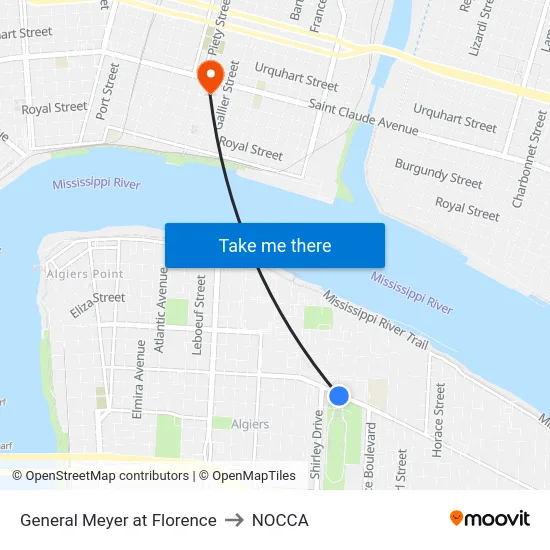 General Meyer at Florence to NOCCA map