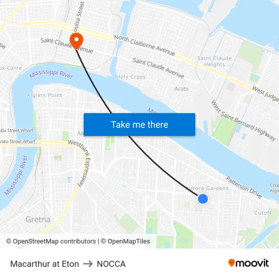 Macarthur at Eton to NOCCA map