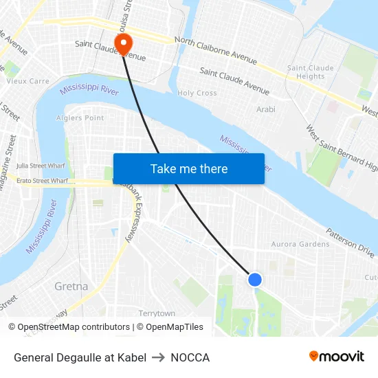 General Degaulle at Kabel to NOCCA map