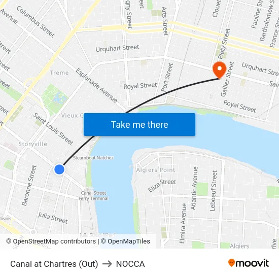 Canal at Chartres (Out) to NOCCA map