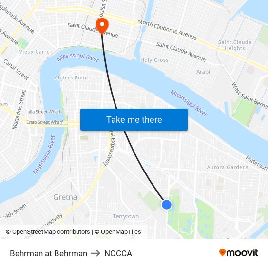 Behrman at Behrman to NOCCA map