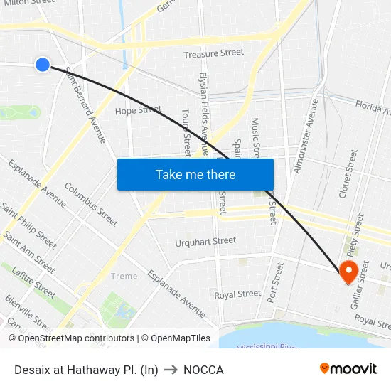 Desaix at Hathaway Pl. (In) to NOCCA map
