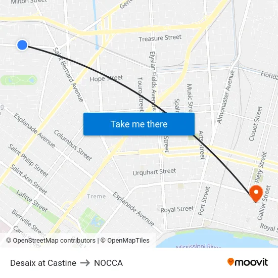 Desaix at Castine to NOCCA map