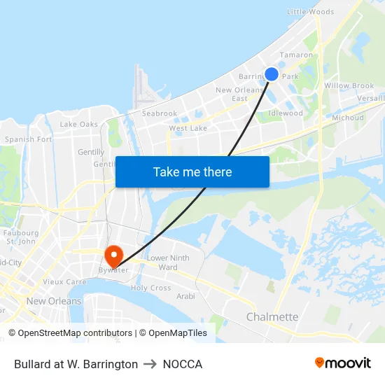 Bullard at W. Barrington to NOCCA map