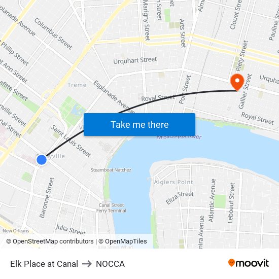 Elk Place at Canal to NOCCA map