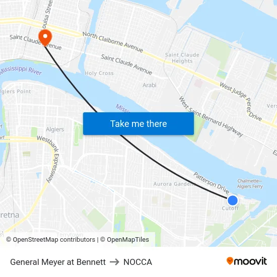 General Meyer at Bennett to NOCCA map