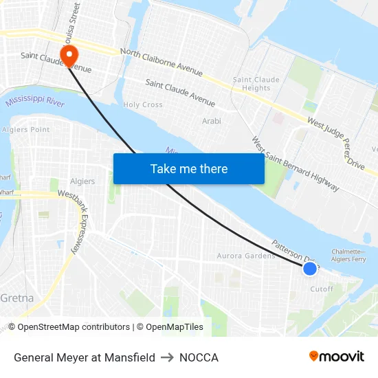 General Meyer at Mansfield to NOCCA map