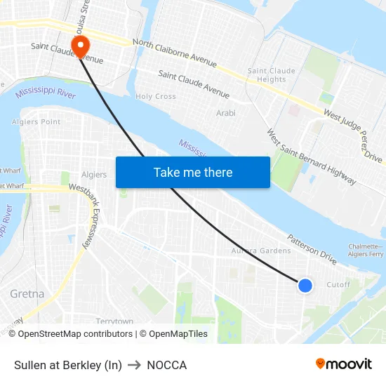 Sullen at Berkley (In) to NOCCA map