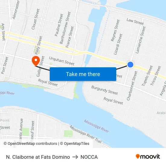 N. Claiborne at Fats Domino to NOCCA map