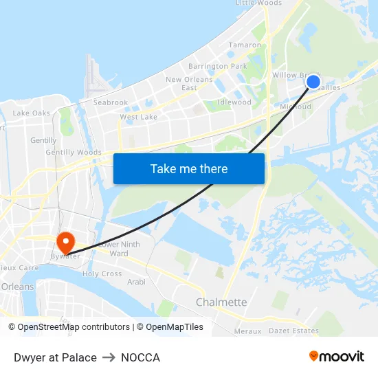Dwyer at Palace to NOCCA map