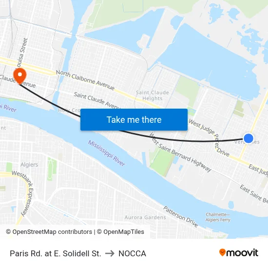 Paris Rd. at E. Solidell St. to NOCCA map