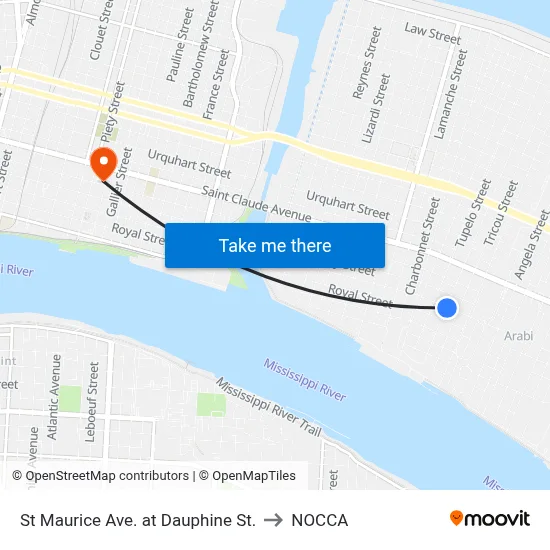 St Maurice Ave. at Dauphine St. to NOCCA map