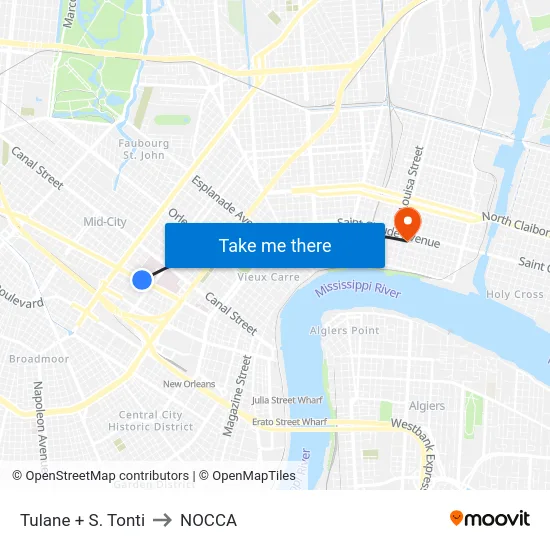 Tulane + S. Tonti to NOCCA map