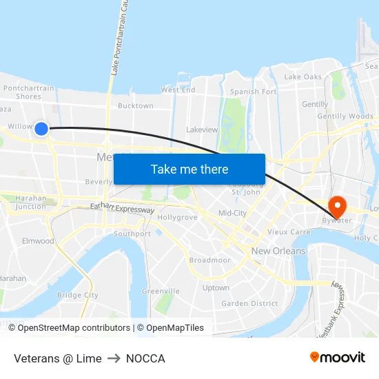 Veterans @ Lime to NOCCA map