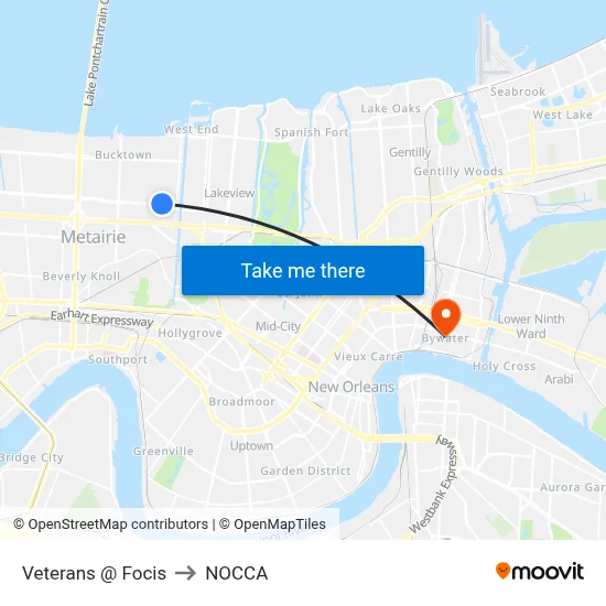 Veterans @ Focis to NOCCA map