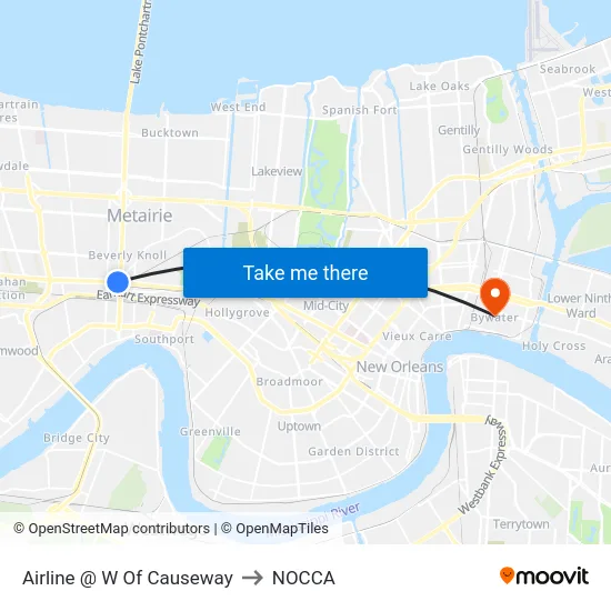 Airline @ W Of Causeway to NOCCA map