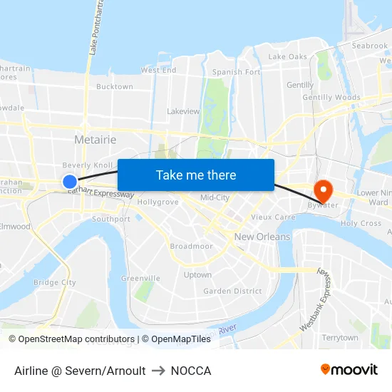 Airline @ Severn/Arnoult to NOCCA map