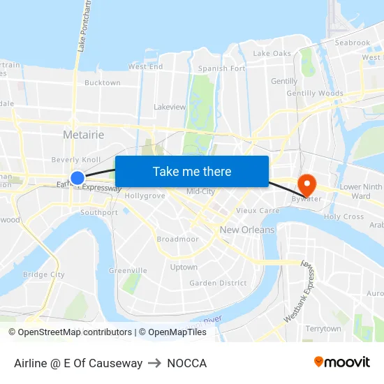Airline @ E Of Causeway to NOCCA map
