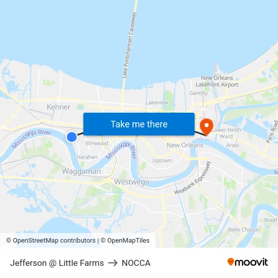 Jefferson @ Little Farms to NOCCA map