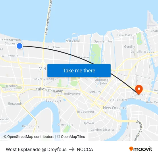 West Esplanade @ Dreyfous to NOCCA map