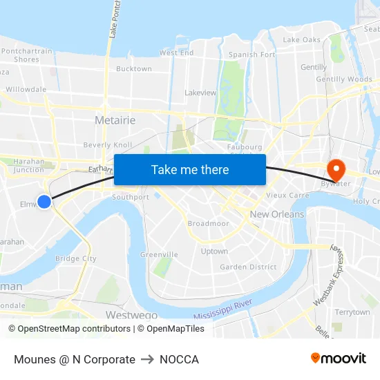 Mounes @ N Corporate to NOCCA map