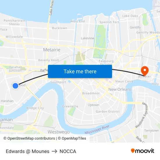 Edwards @ Mounes to NOCCA map