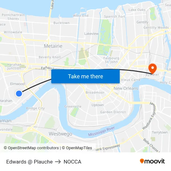 Edwards @ Plauche to NOCCA map