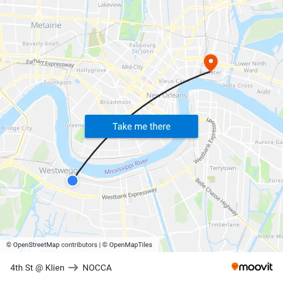 4th St @ Klien to NOCCA map