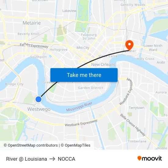 River @ Louisiana to NOCCA map