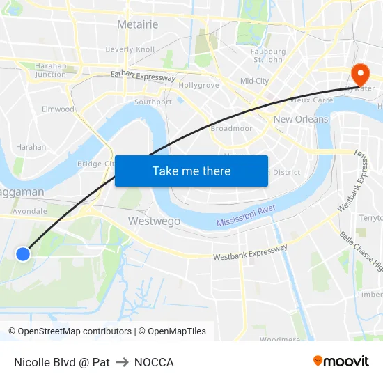 Nicolle Blvd @ Pat to NOCCA map