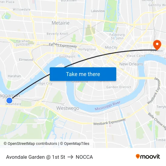 Avondale Garden @ 1st St to NOCCA map