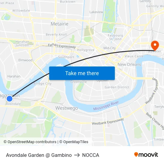 Avondale Garden @ Gambino to NOCCA map