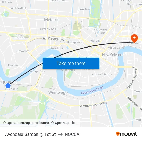 Avondale Garden @ 1st St to NOCCA map